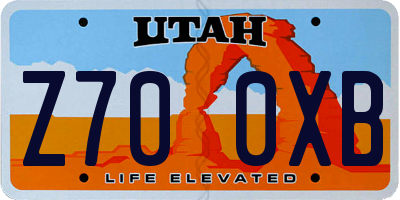 UT license plate Z700XB