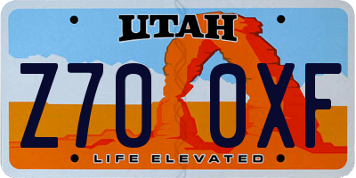 UT license plate Z700XF