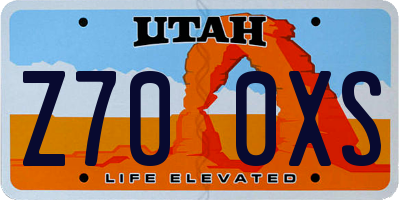 UT license plate Z700XS