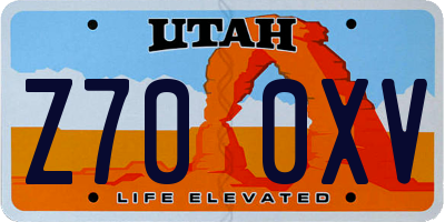 UT license plate Z700XV
