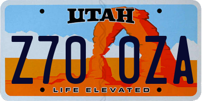 UT license plate Z700ZA