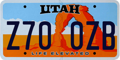 UT license plate Z700ZB