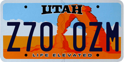 UT license plate Z700ZM