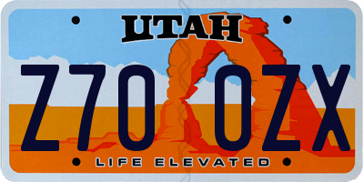 UT license plate Z700ZX