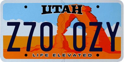 UT license plate Z700ZY