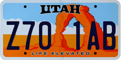 UT license plate Z701AB