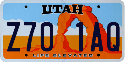 UT license plate Z701AQ