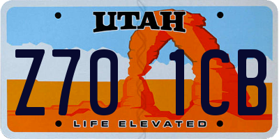 UT license plate Z701CB
