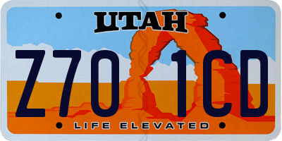 UT license plate Z701CD