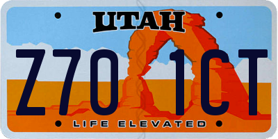 UT license plate Z701CT