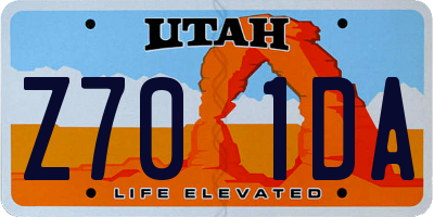 UT license plate Z701DA