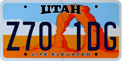 UT license plate Z701DG