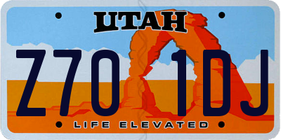 UT license plate Z701DJ