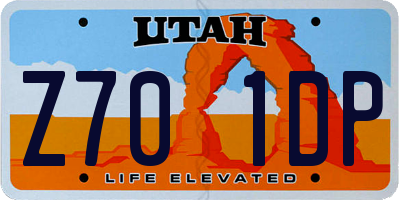 UT license plate Z701DP