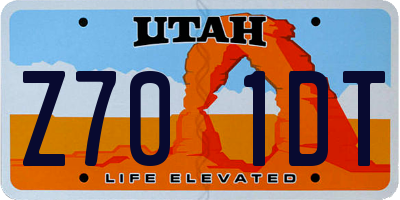 UT license plate Z701DT