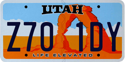 UT license plate Z701DY