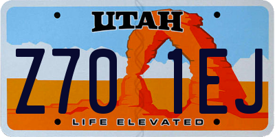 UT license plate Z701EJ
