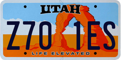 UT license plate Z701ES