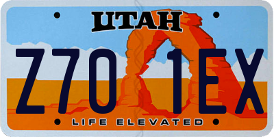 UT license plate Z701EX