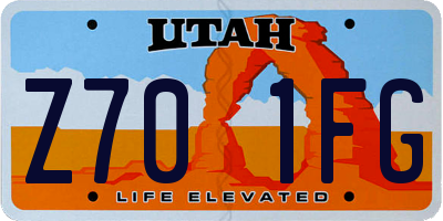 UT license plate Z701FG