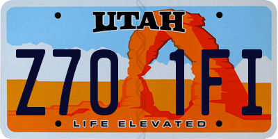 UT license plate Z701FI