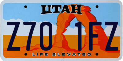 UT license plate Z701FZ
