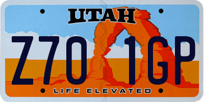 UT license plate Z701GP