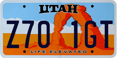 UT license plate Z701GT