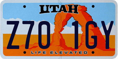 UT license plate Z701GY