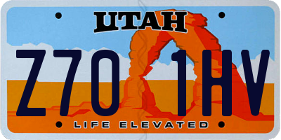 UT license plate Z701HV