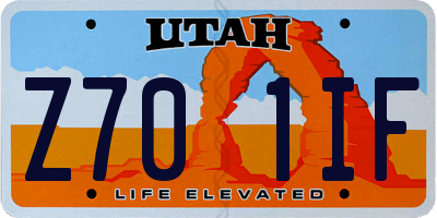 UT license plate Z701IF