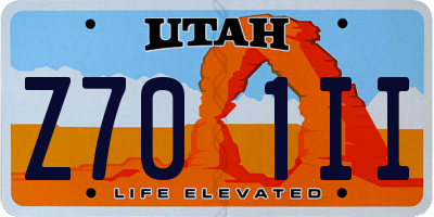 UT license plate Z701II