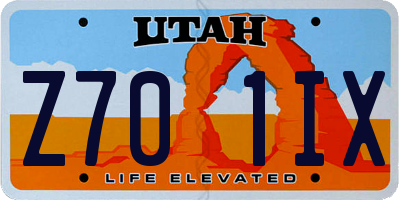 UT license plate Z701IX