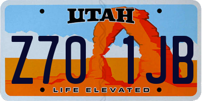 UT license plate Z701JB