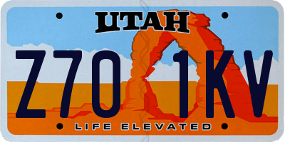 UT license plate Z701KV