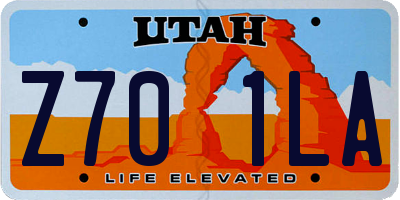 UT license plate Z701LA