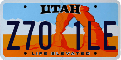 UT license plate Z701LE