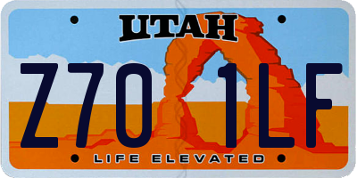 UT license plate Z701LF
