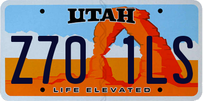 UT license plate Z701LS