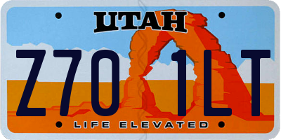 UT license plate Z701LT