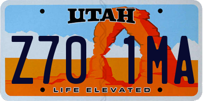 UT license plate Z701MA