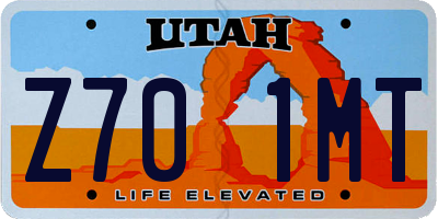 UT license plate Z701MT