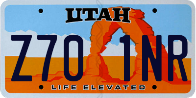 UT license plate Z701NR
