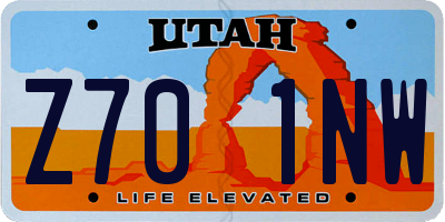 UT license plate Z701NW