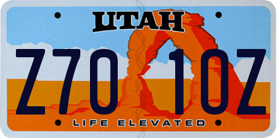 UT license plate Z701OZ