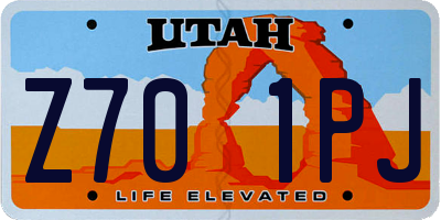 UT license plate Z701PJ