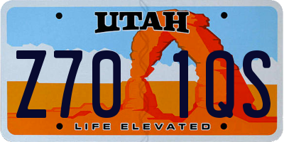UT license plate Z701QS