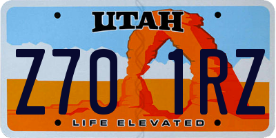 UT license plate Z701RZ