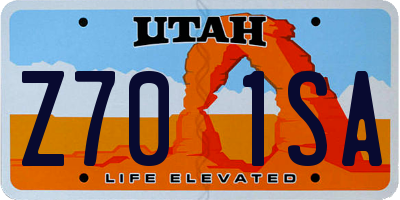 UT license plate Z701SA