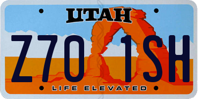 UT license plate Z701SH